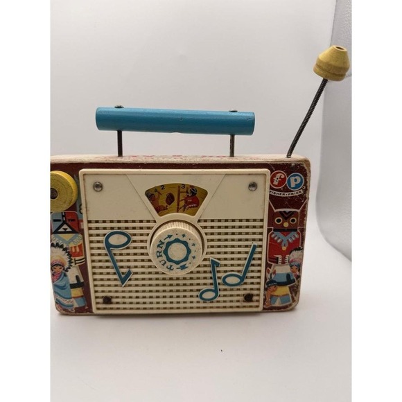 Vtg 1961 Fisher-Price FP MUSIC BOX TV RADIO Ten Little Indians -Not working - Picture 2 of 6